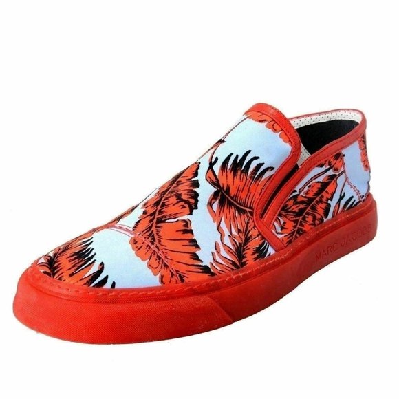 Marc Jacobs Leather Canvas Loafers Slip On Shoes